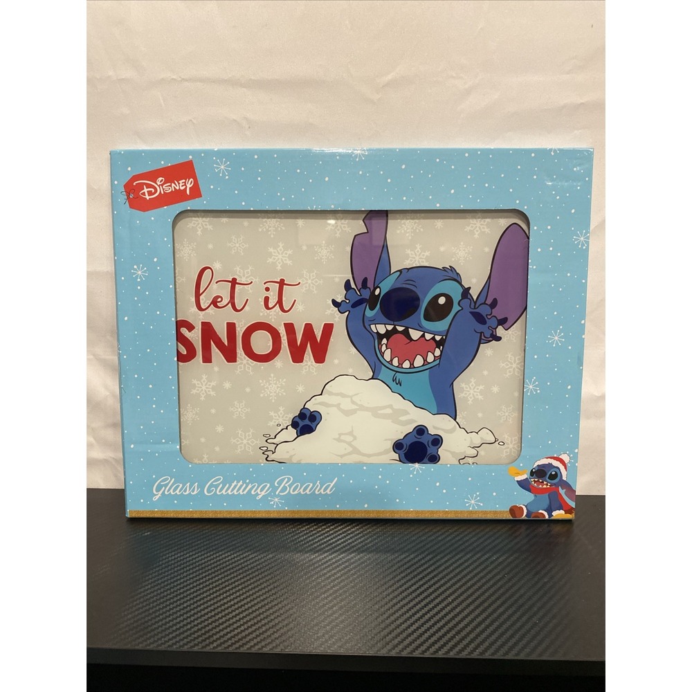Disney Glass Cutting Board‎ 12in X 15in Let It Snow Stitch